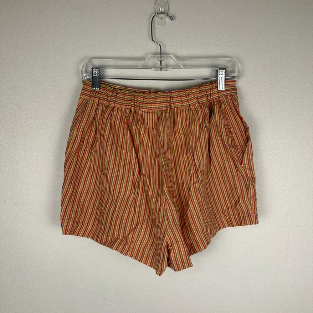 Urban Renewal Remnants Rainbow Striped Linen High Rise 90’s Short‎ Women’s Sz L